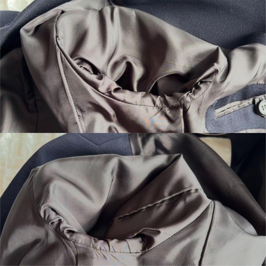 【美品 エブール ライトドライウール 6釦ダブルジャケット 近年モデル 金ボタン