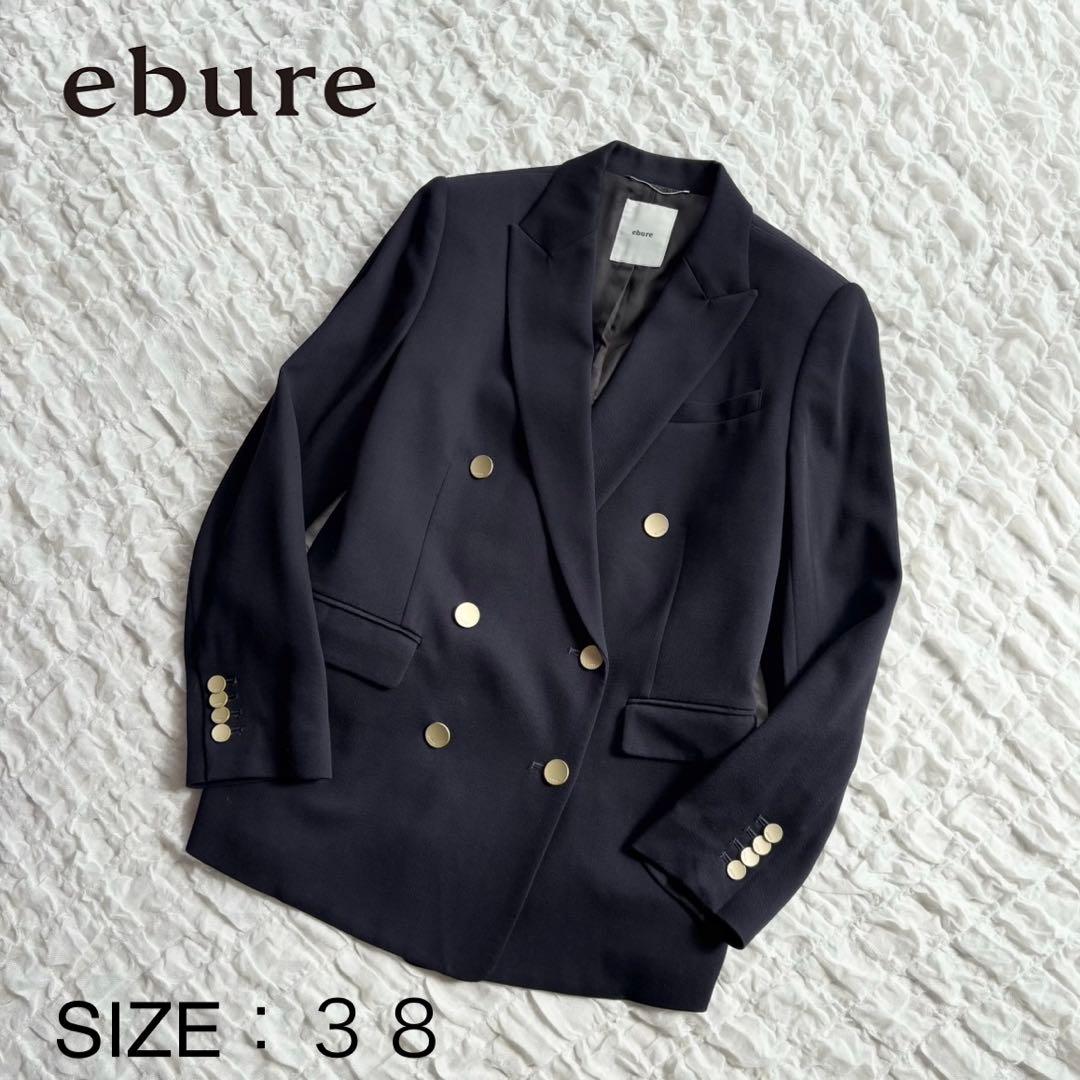 【美品 エブール ライトドライウール 6釦ダブルジャケット 近年モデル 金ボタン