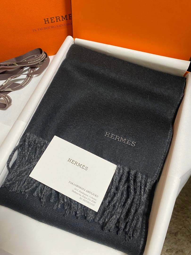 HERMES エルメス　カシミアマフラー