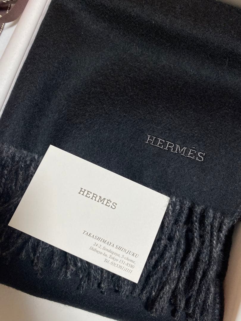 HERMES エルメス　カシミアマフラー