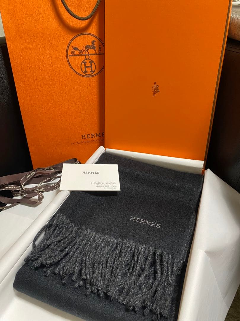 HERMES エルメス　カシミアマフラー