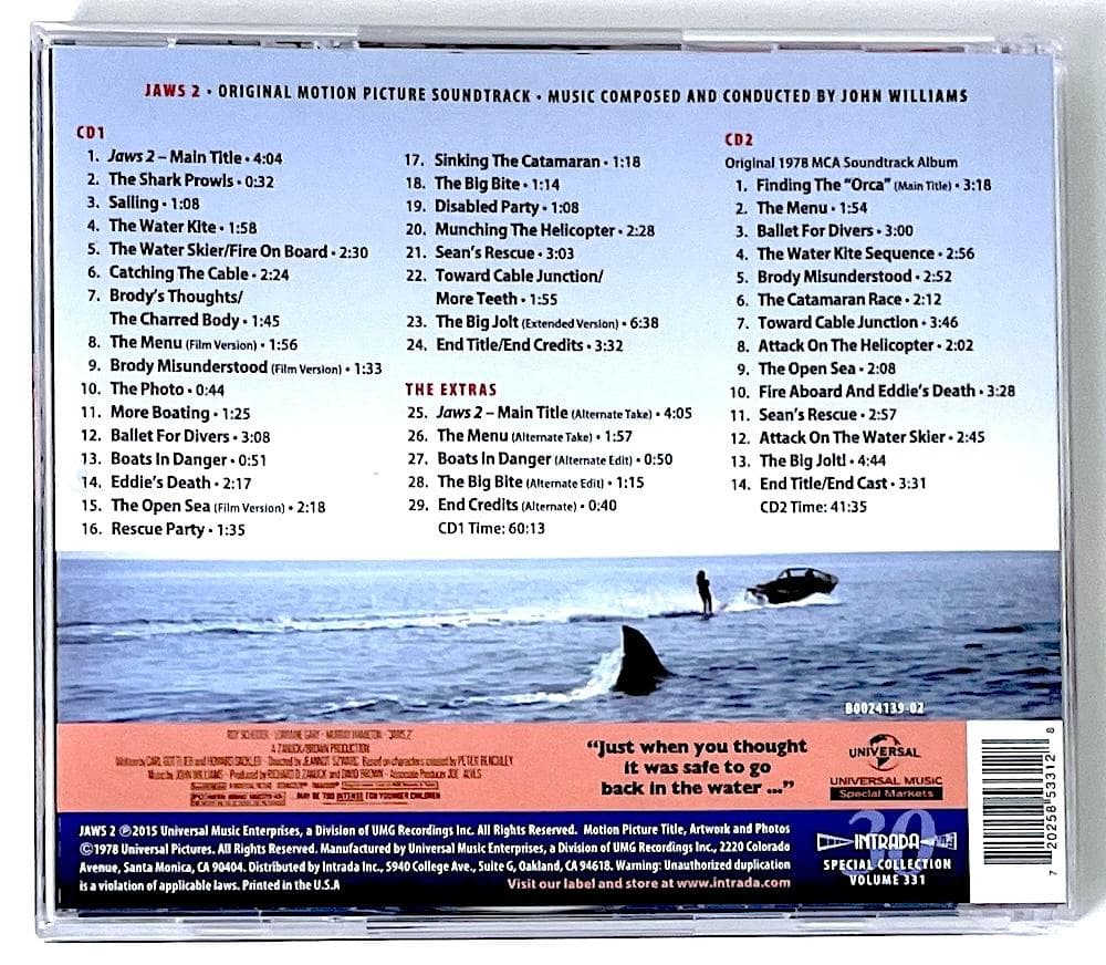廃盤 完全盤 2CD JAWS 2 ジョーズ2 オリジナル・サウンドトラック