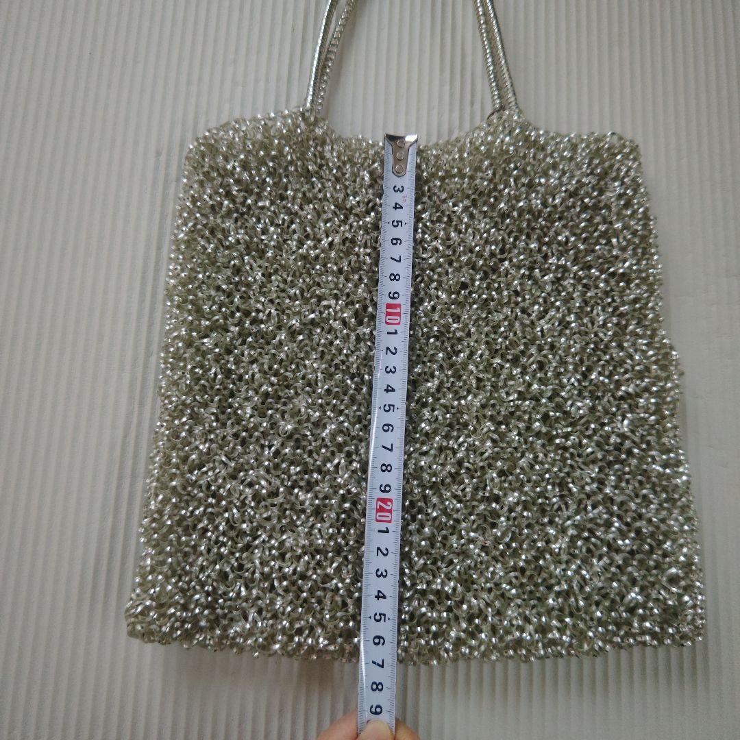 アンテプリマ　シルバー　ハンドバッグ　ワイヤーバッグ　スクエア