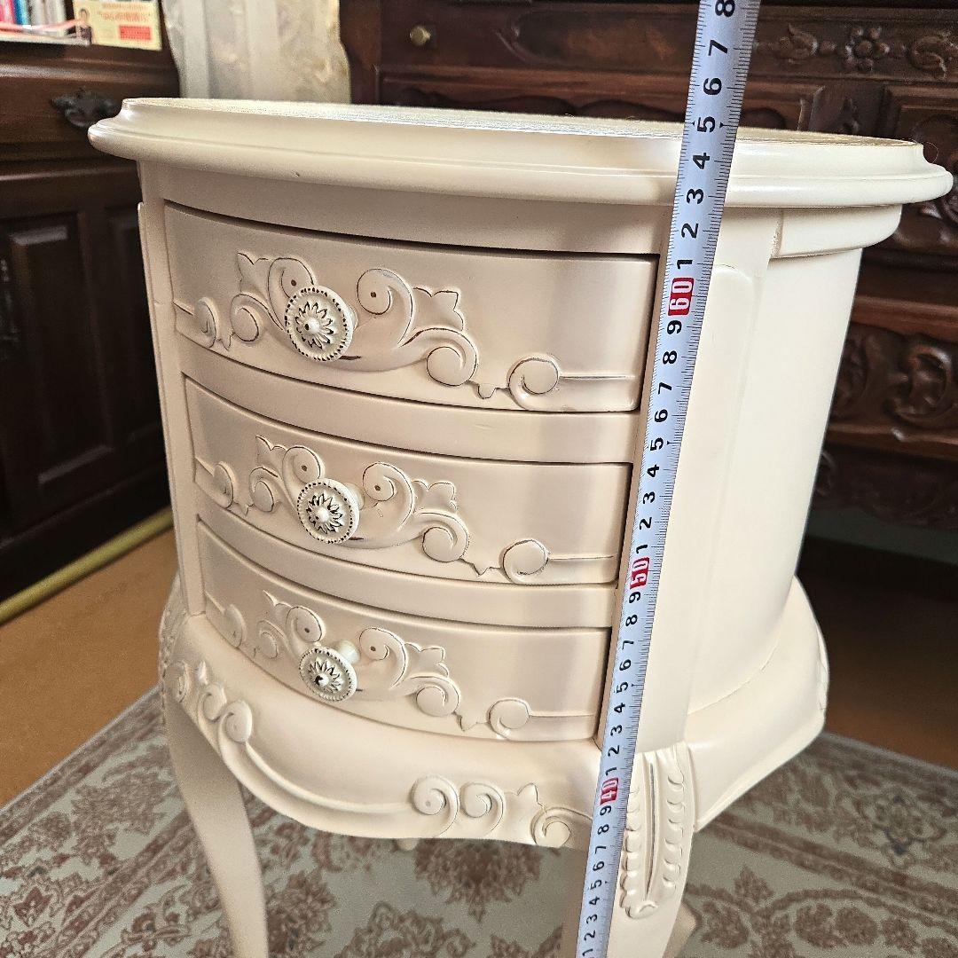 ホワイト サイドチェスト 猫足 アンティーク調