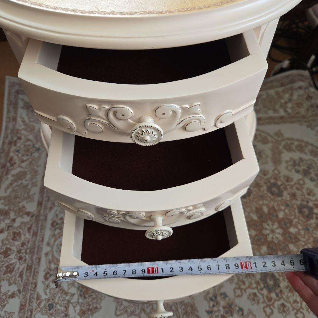 ホワイト サイドチェスト 猫足 アンティーク調