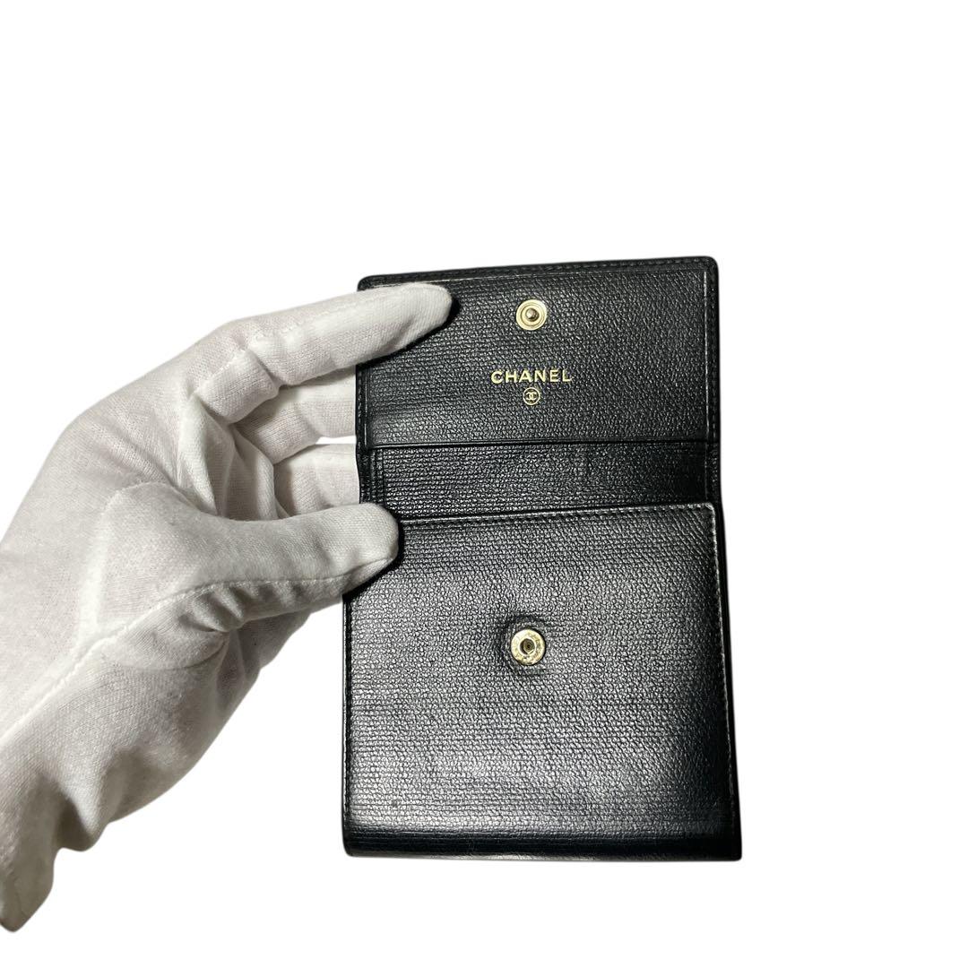 専用 CHANEL コンパクトウォレット ブラック　黒　ココボタン
