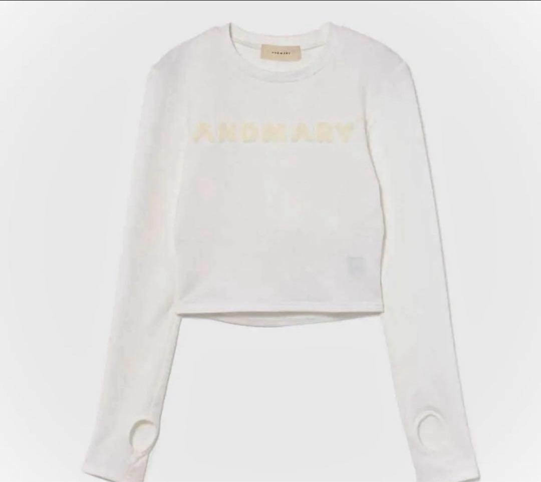 【新品】Andmary Mary logo tops white
