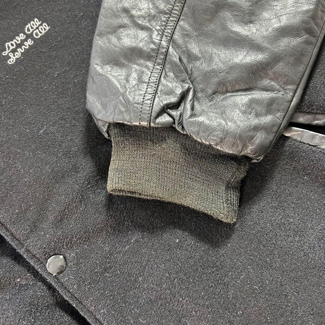 【USA製】90s 希少 ハードロックカフェ スタジャン 刺繍 ニューヨーク L