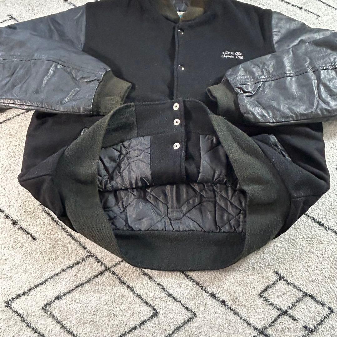 【USA製】90s 希少 ハードロックカフェ スタジャン 刺繍 ニューヨーク L