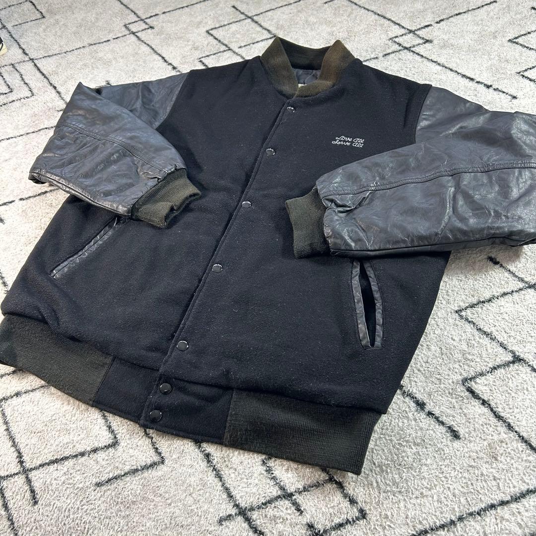 【USA製】90s 希少 ハードロックカフェ スタジャン 刺繍 ニューヨーク L