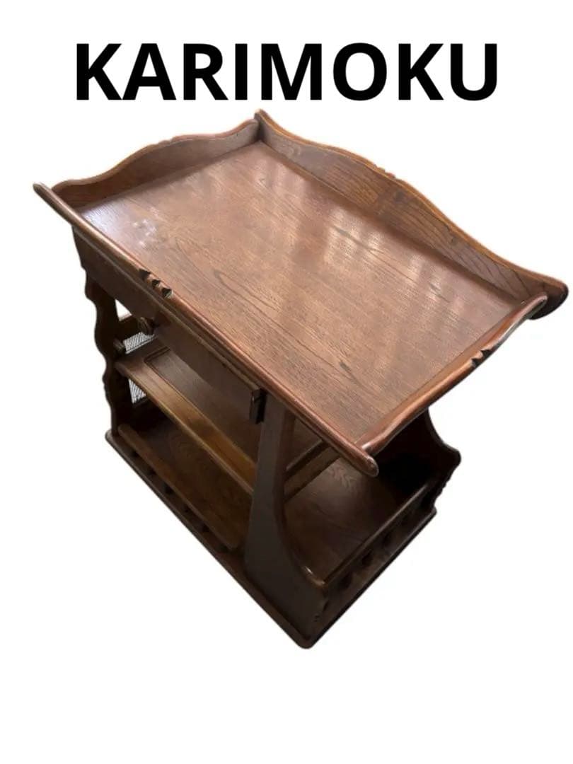 【カリモク】 キッチンワゴン キャスターつき アンティーク