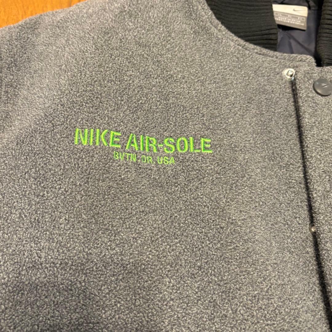 NIKE NASA 蛍光ロゴ　レザー切り替え　希少デザイン　肉厚ジャケット