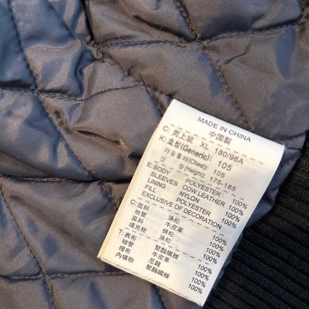 NIKE NASA 蛍光ロゴ　レザー切り替え　希少デザイン　肉厚ジャケット