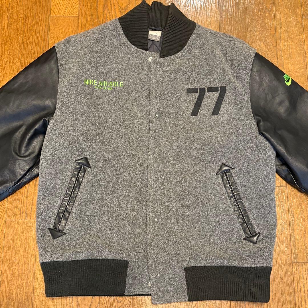 NIKE NASA 蛍光ロゴ　レザー切り替え　希少デザイン　肉厚ジャケット