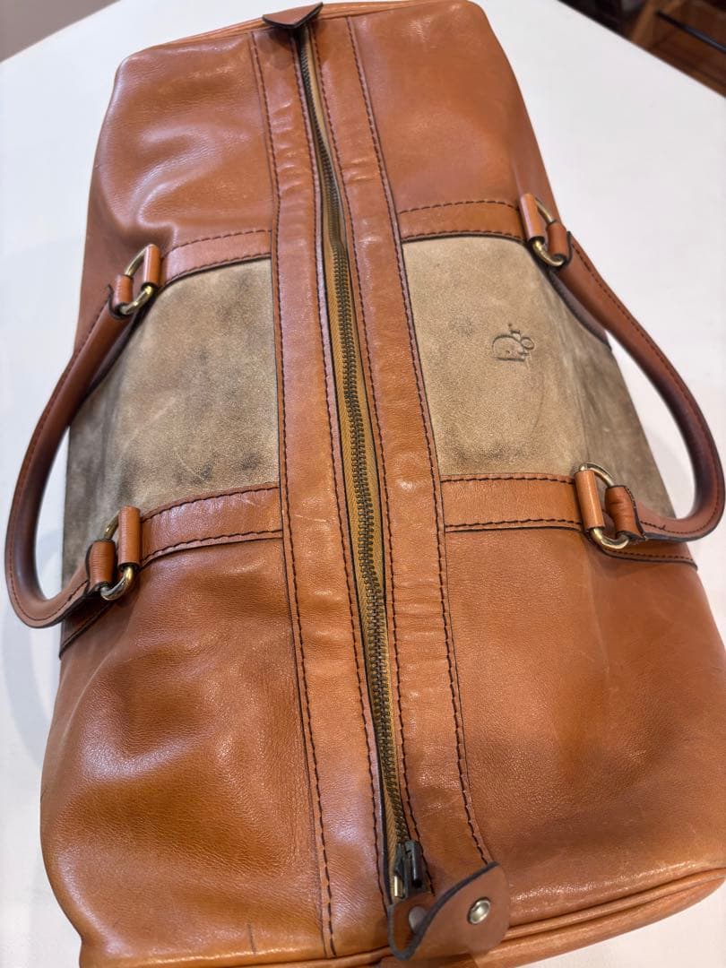 ChristianDior ディオール　ボストンバッグ　茶色　革　スエード