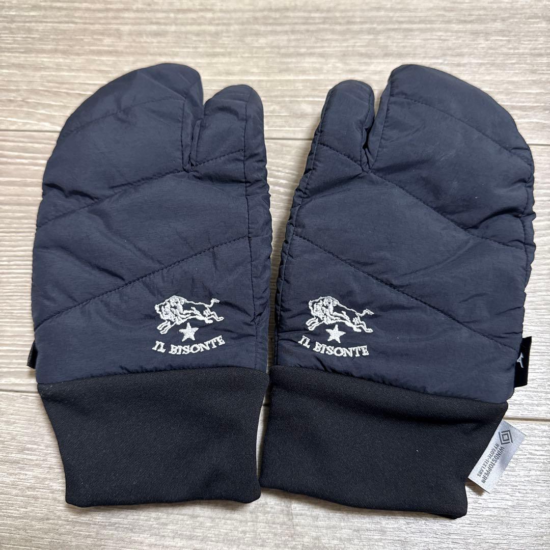 IL BISONTEミズノコラボフィンガーパデットミトン　ブラック　S〜Mサイズ
