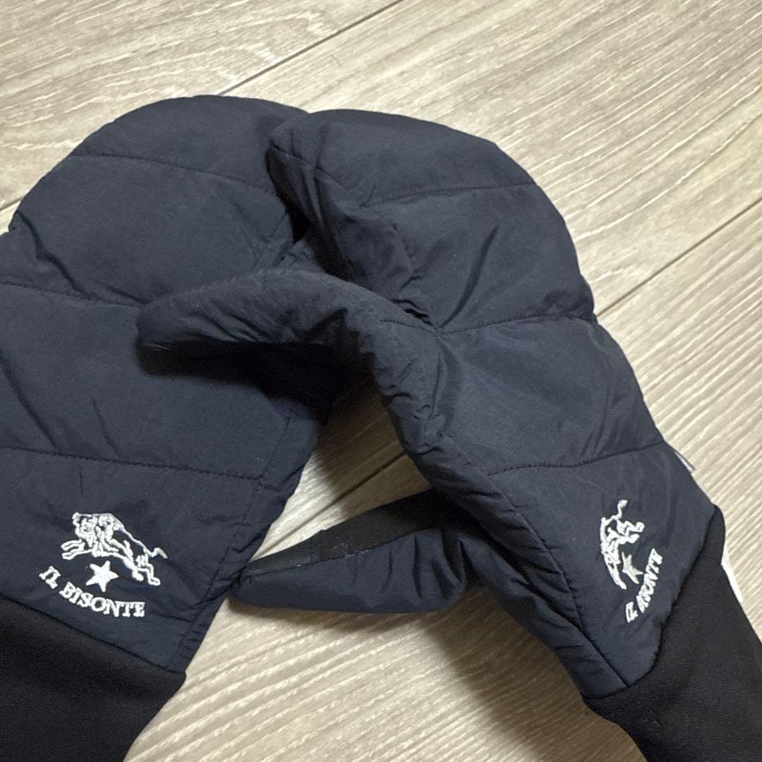 IL BISONTEミズノコラボフィンガーパデットミトン　ブラック　S〜Mサイズ