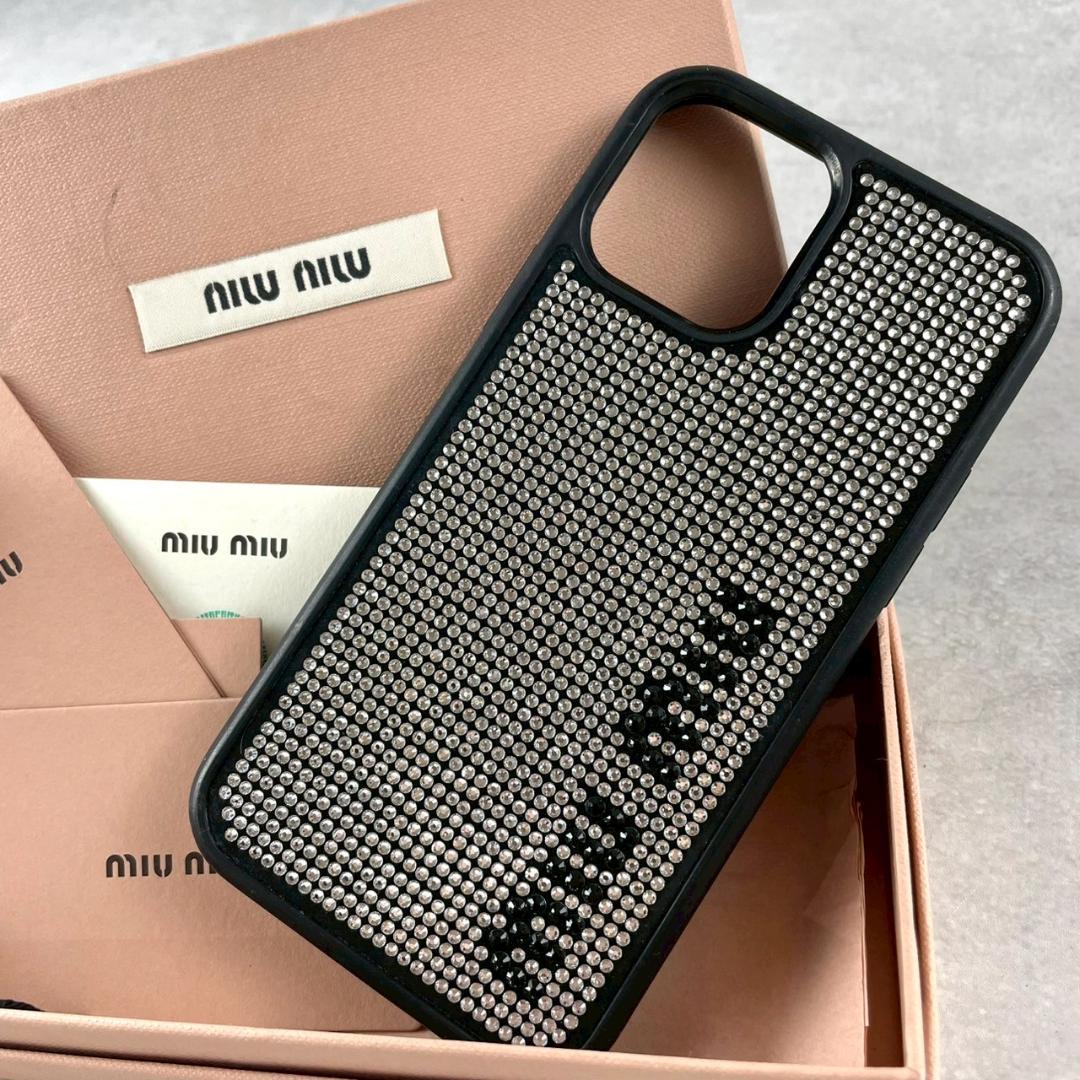 美品✨️ミュウミュウ クリスタルビジューiPhoneケース 12/12pro