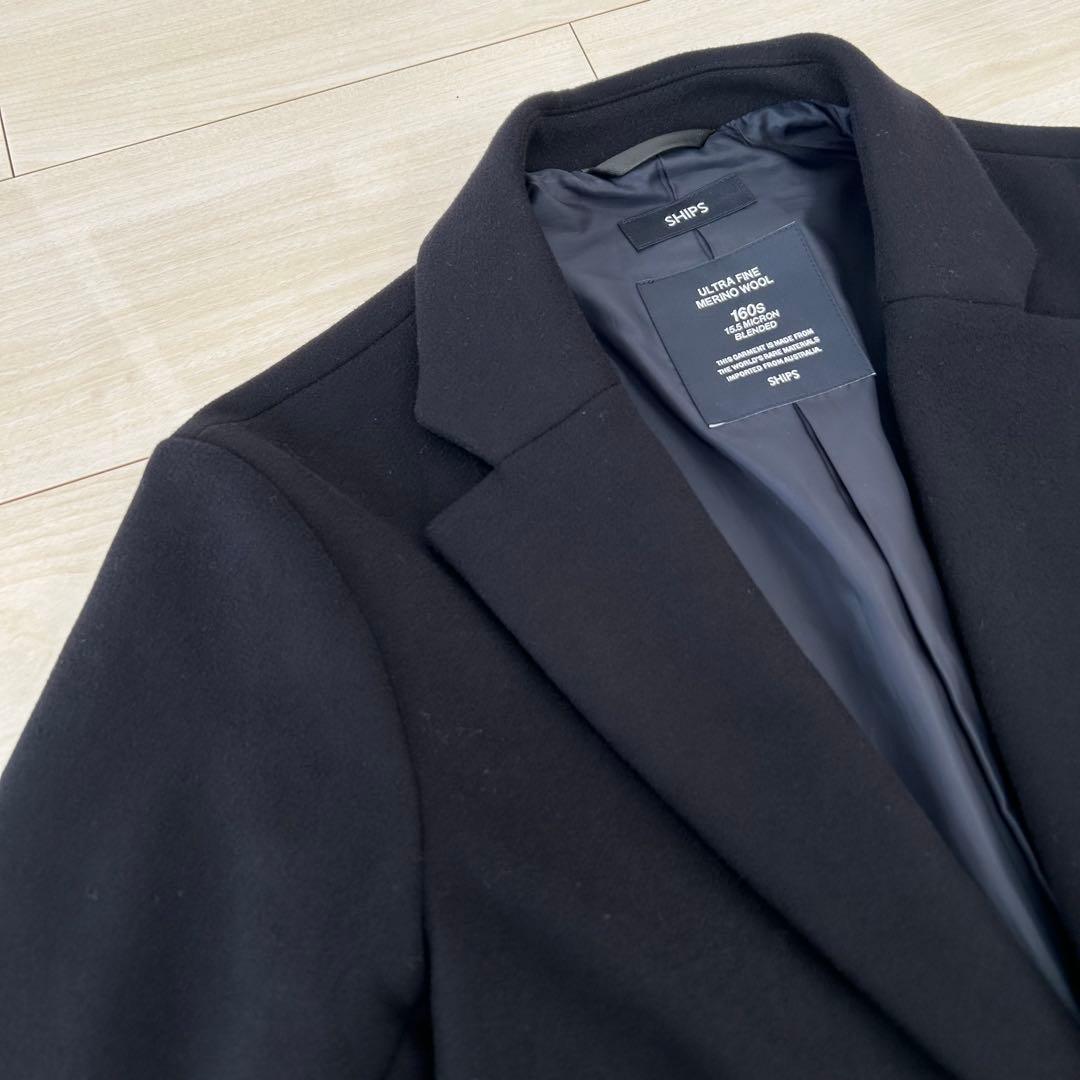 美品 SHIPS チェスターコート　スーパー160’S メリノウールメルトン