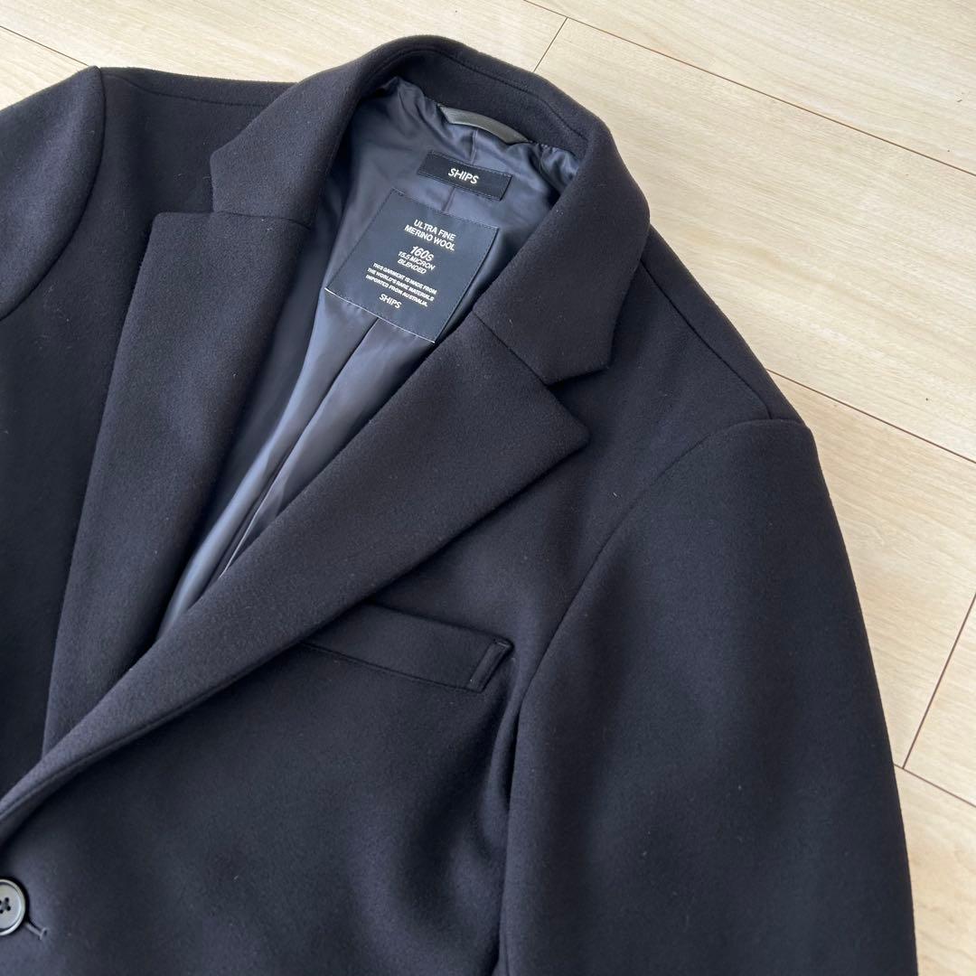 美品 SHIPS チェスターコート　スーパー160’S メリノウールメルトン
