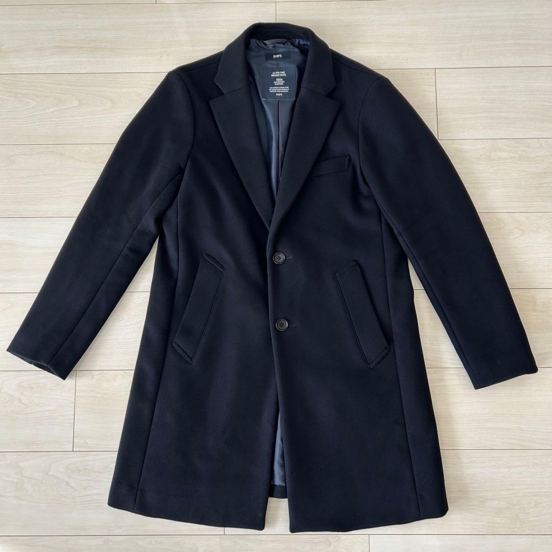 美品 SHIPS チェスターコート　スーパー160’S メリノウールメルトン
