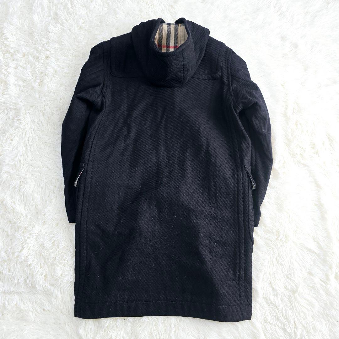 美品✨バーバリーロンドン　ダッフルコート　カシミヤ混　ノバチェック　黒　M
