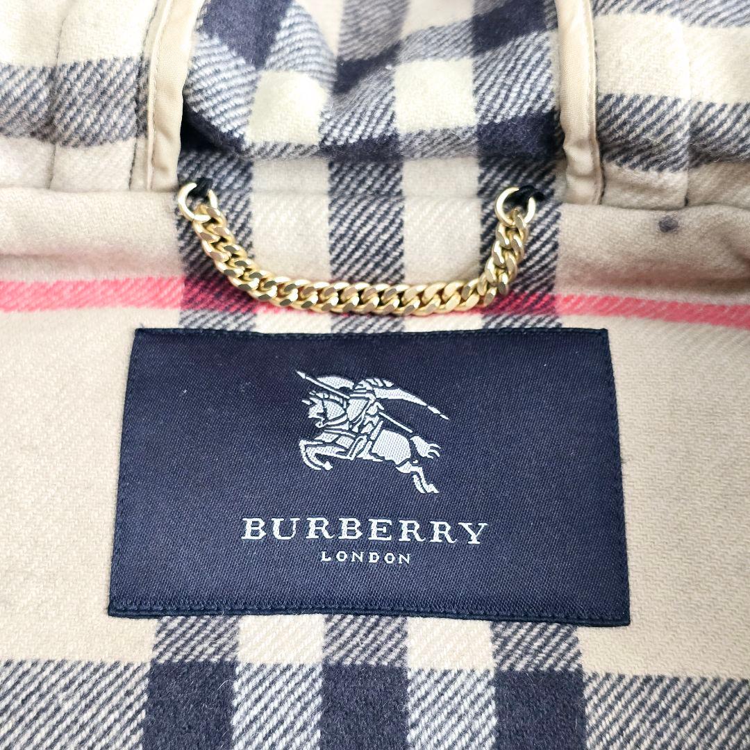 美品✨バーバリーロンドン　ダッフルコート　カシミヤ混　ノバチェック　黒　M