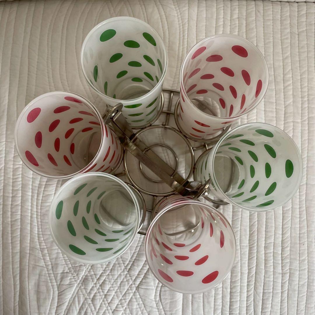 アンカーホッキング　ポルカドット　ストレートタンブラー　６個セット　ケース付き