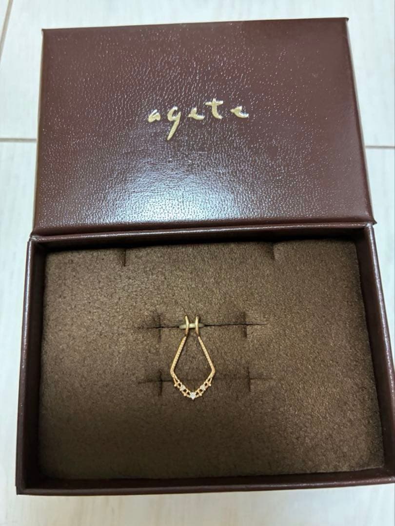 【新品未使用】agete K10 ダイヤモンドネックレスチャーム