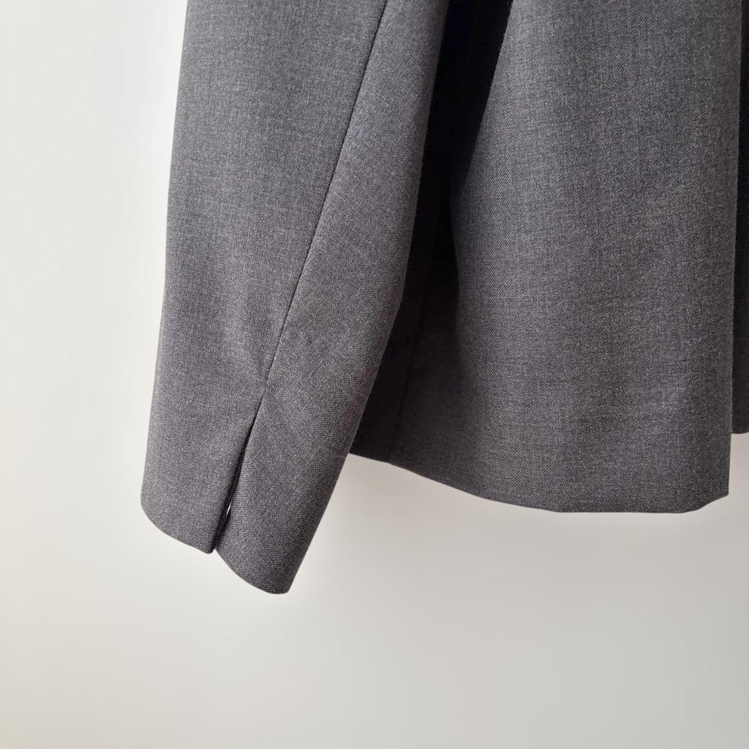 SOLAMONATノーカラージャケット グレー 長袖 40