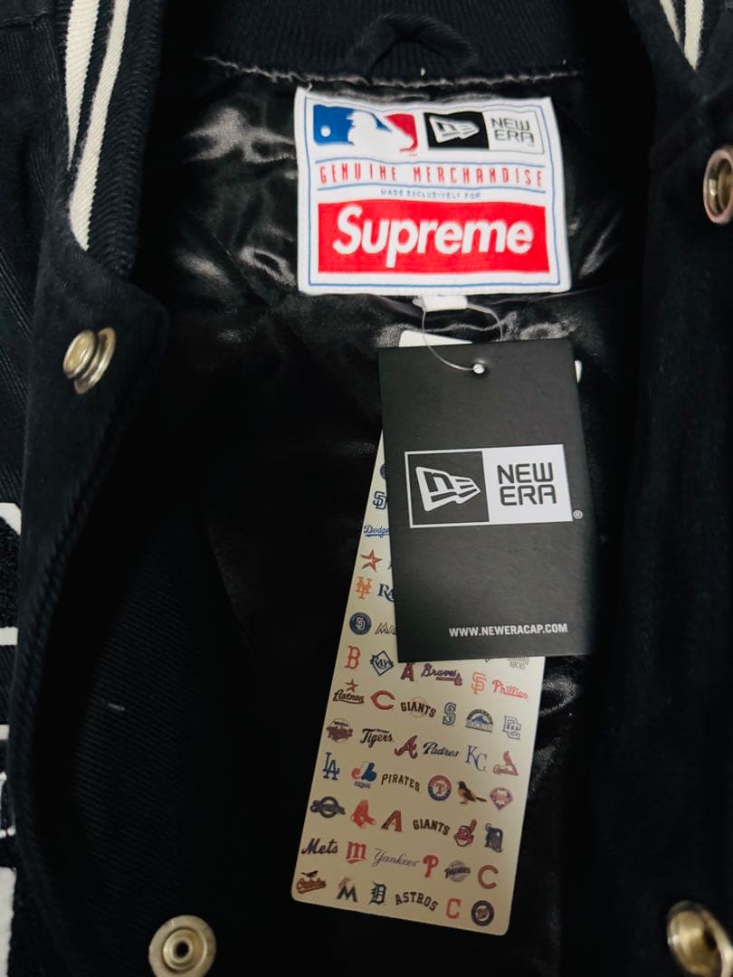 Supreme×New Era MLB Varsity Jacket ブラック