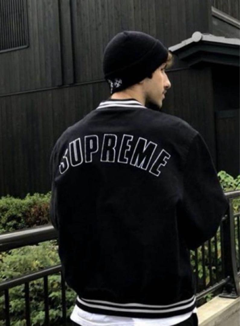 Supreme×New Era MLB Varsity Jacket ブラック