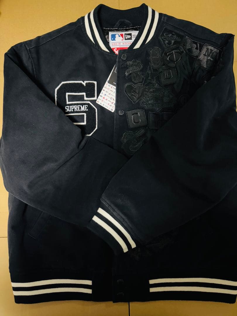 Supreme×New Era MLB Varsity Jacket ブラック