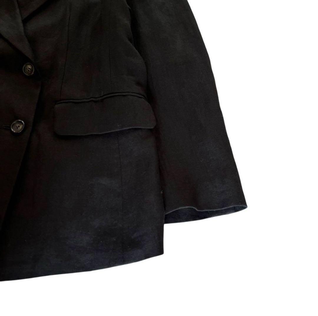 ハグオーワー＊クロスアンドクロス＊ リネンダブルブレストジャケット＊ブラック