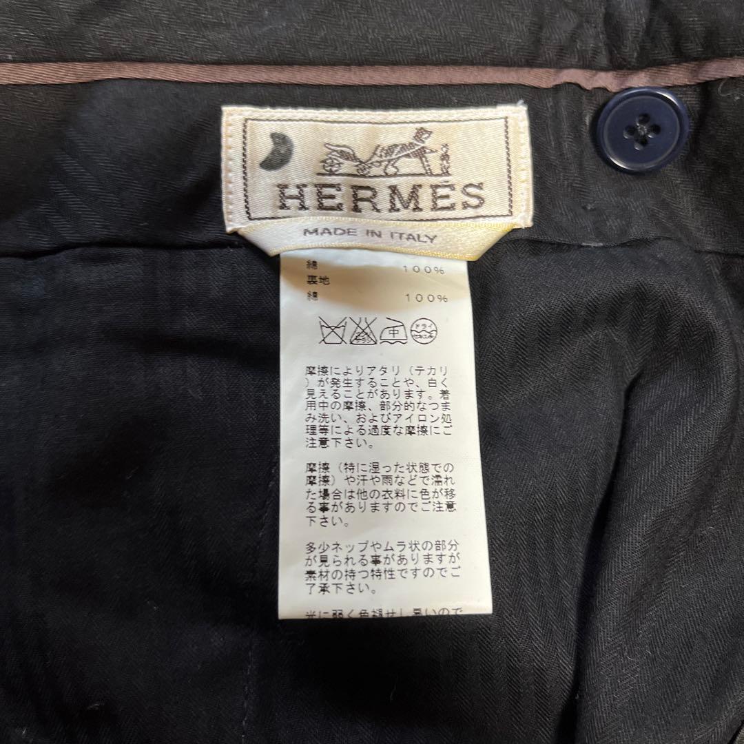 新品♡美品♡未使用♡HERMESメンズ青のスラックス