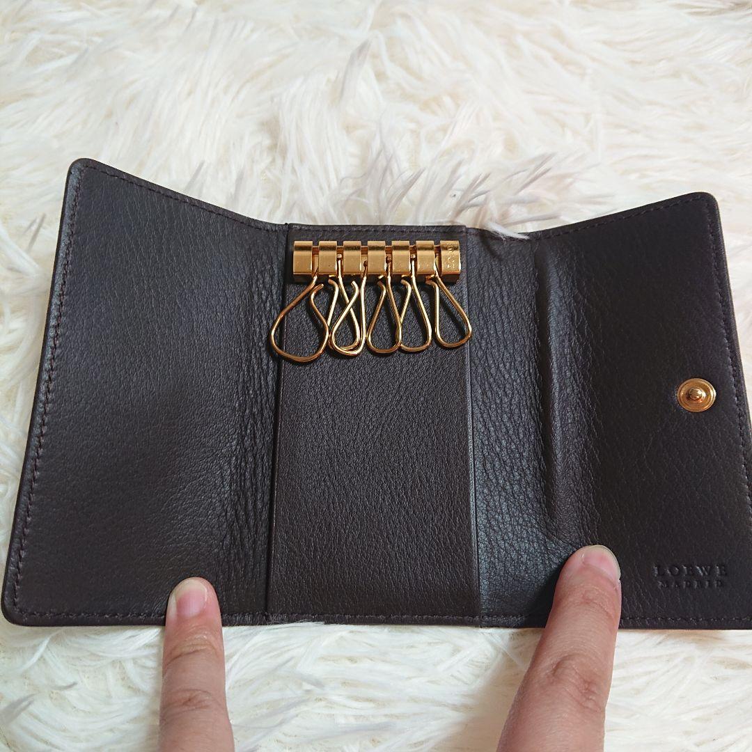 【美品】LOEWE ロエベ 6連 キーケース アマソナ アナグラム レザー