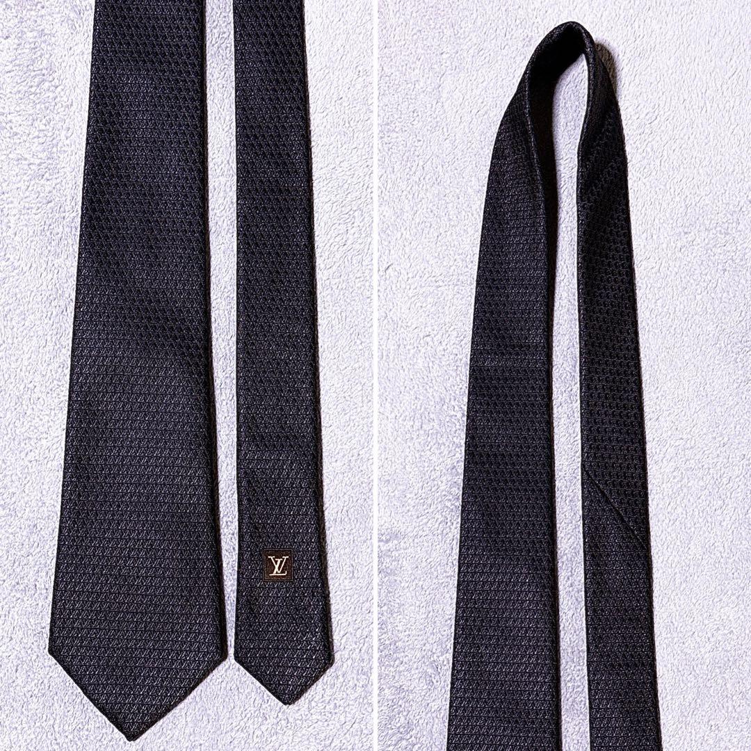 LVモノグラム【未使用】ルイヴィトン ネクタイ 総柄 ジャガード シルク メンズ