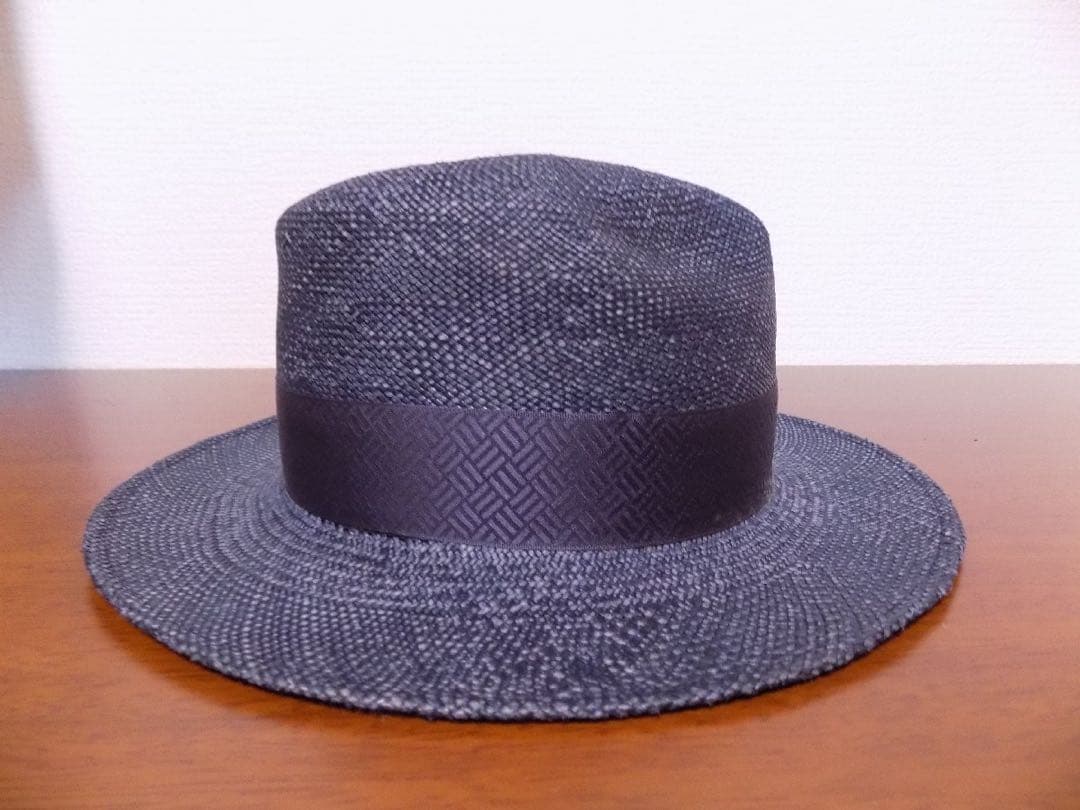 e*6様 オメロオルテガ 高級 パナマハット M ネイビー エクアドル製 時谷堂