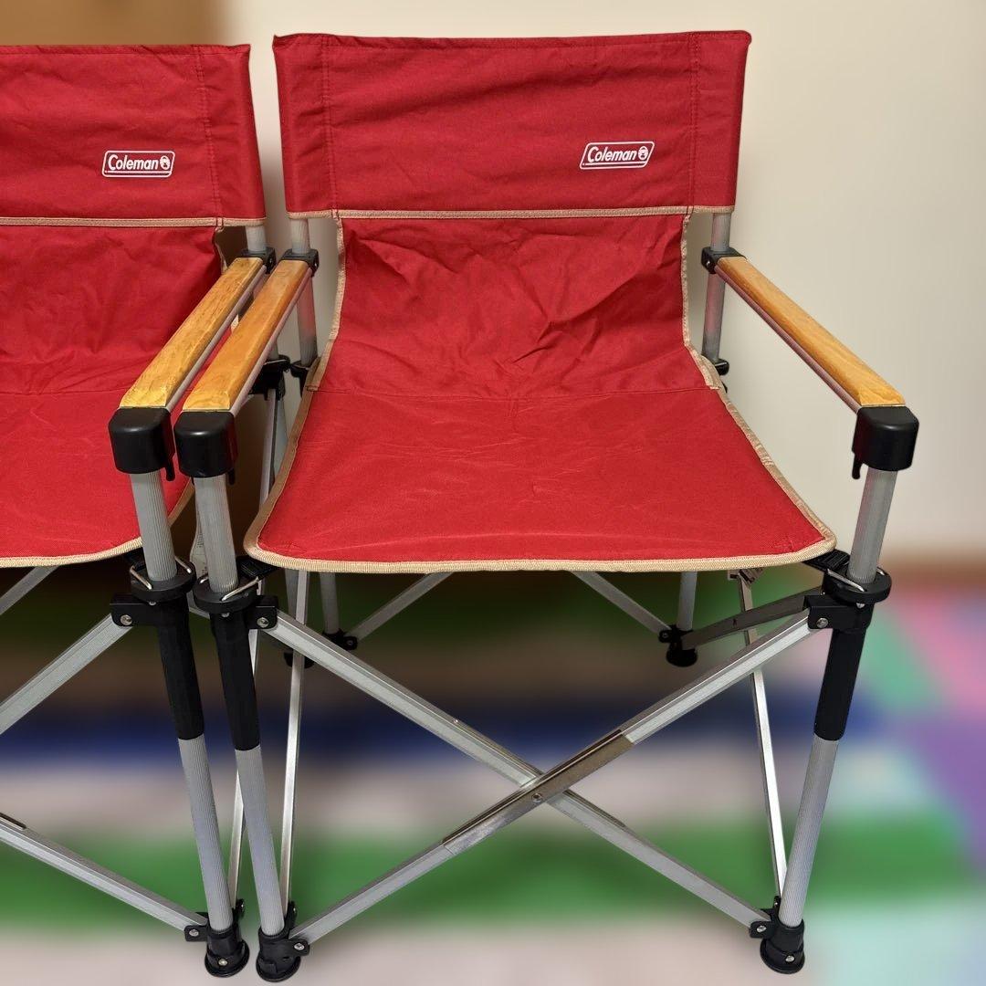 Coleman スリムキャプテンチェア レッド 2脚セット