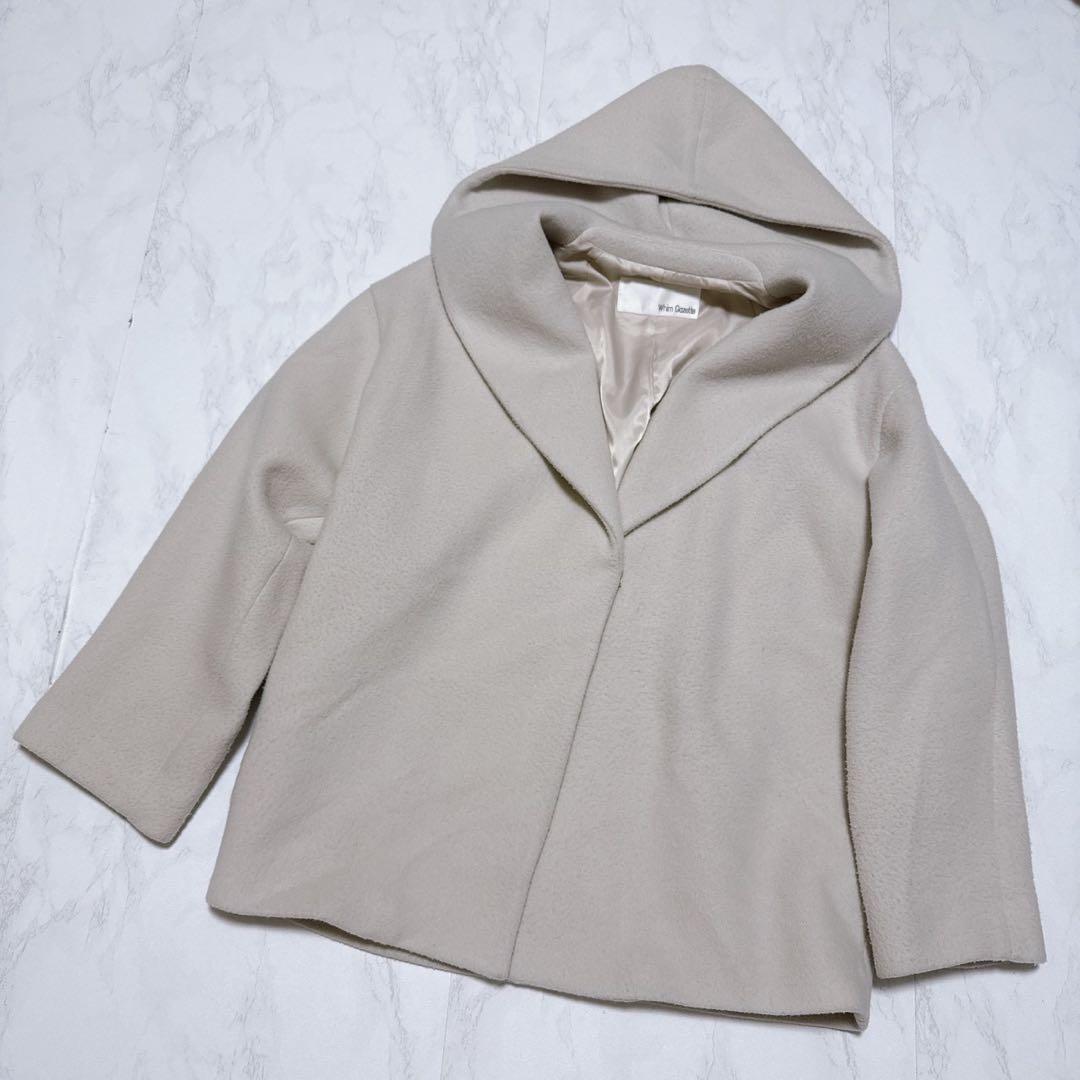 美品 ✨Whim Gazette メリンプフーデッドコートショート丈