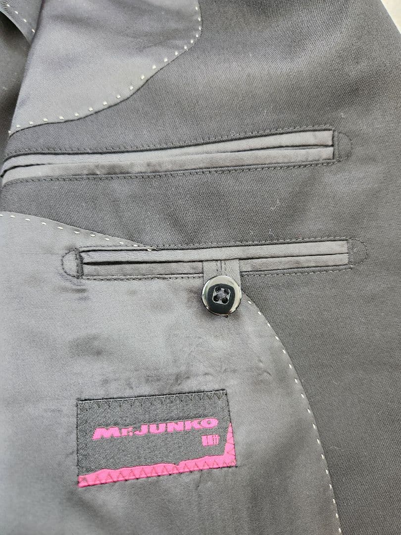 【新品】Mr.JUNKOメンズスーツ黒無地YA7