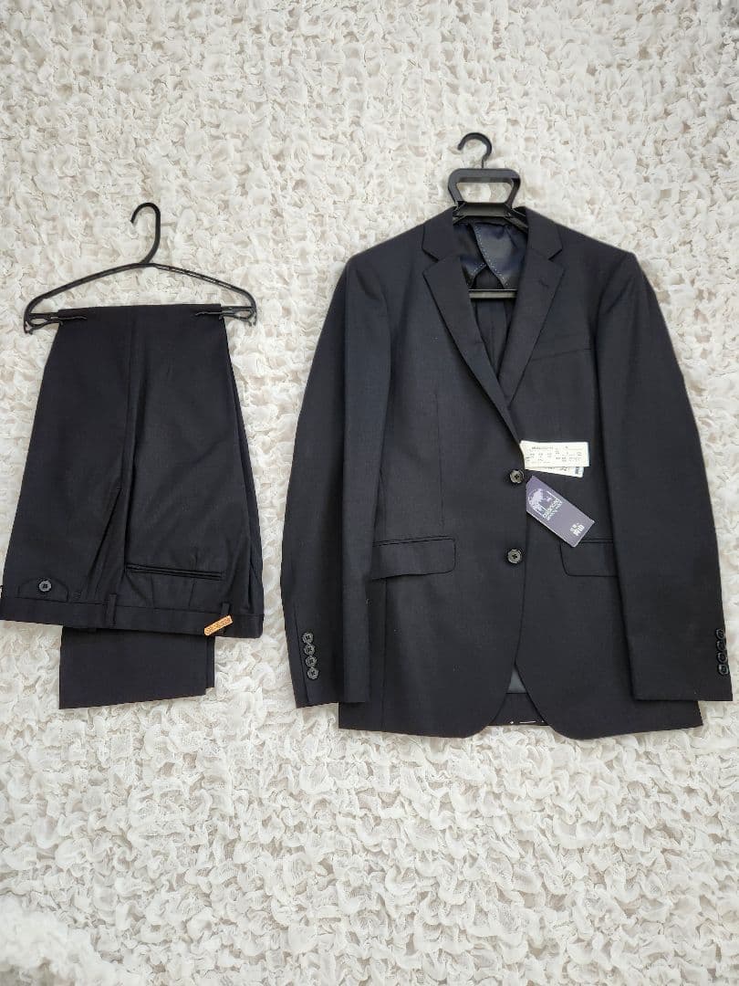 【新品】Mr.JUNKOメンズスーツ黒無地YA7