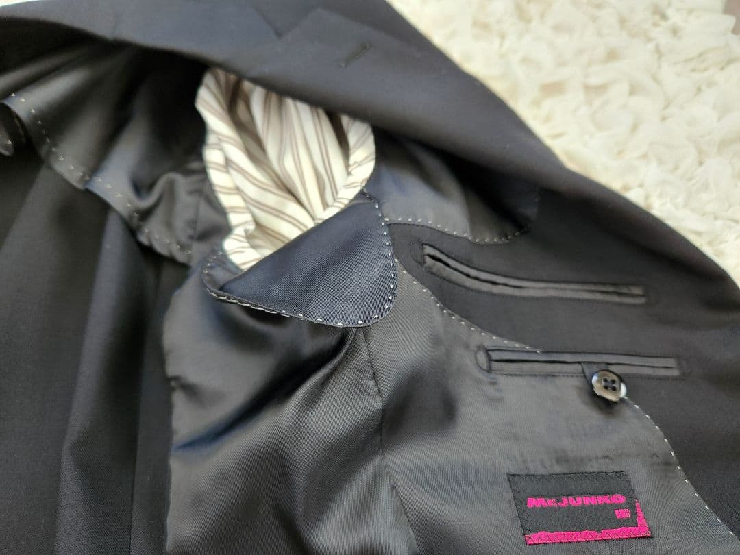 【新品】Mr.JUNKOメンズスーツ黒無地YA7