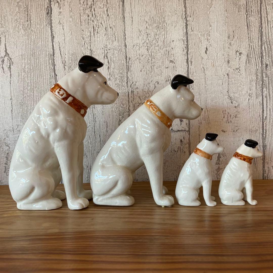 【昭和レトロ】ビクター　ニッパー犬置物　ニッパーセットC　４点セット