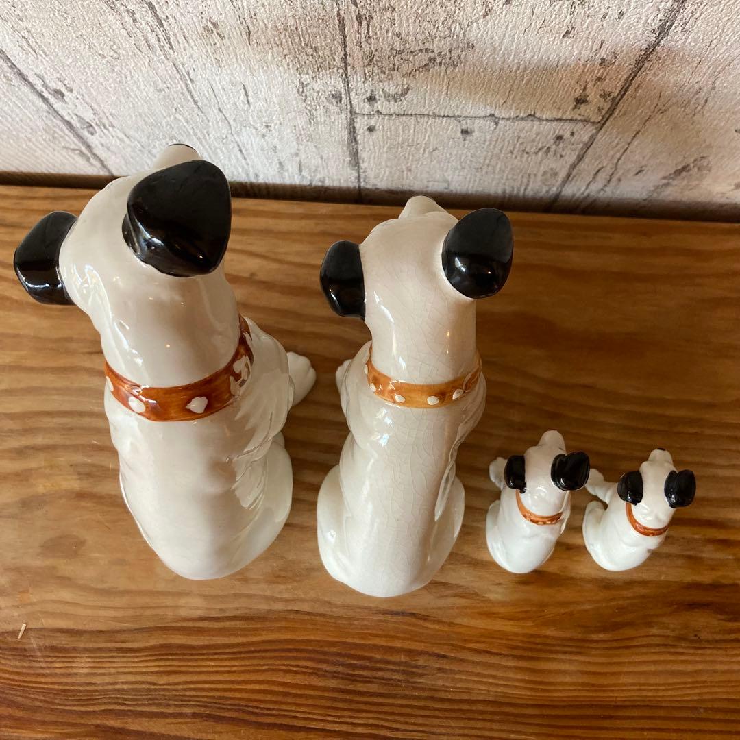 【昭和レトロ】ビクター　ニッパー犬置物　ニッパーセットC　４点セット