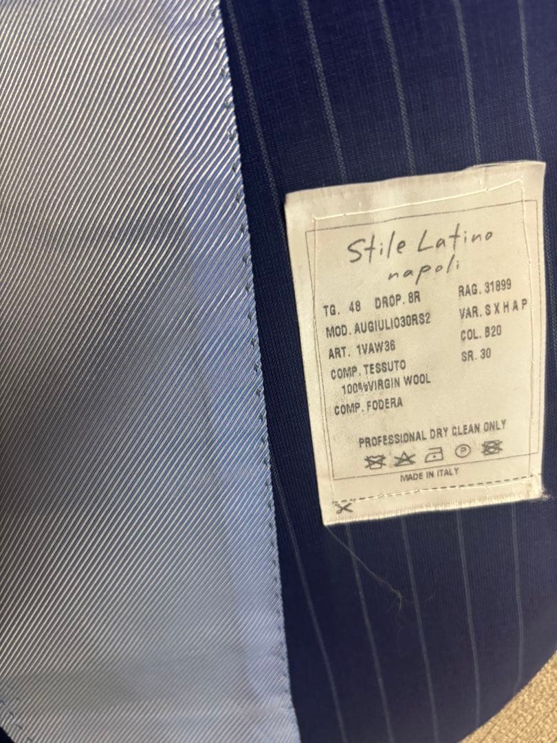 Stile Latino ネイビーブルー　ストライプスーツ 48