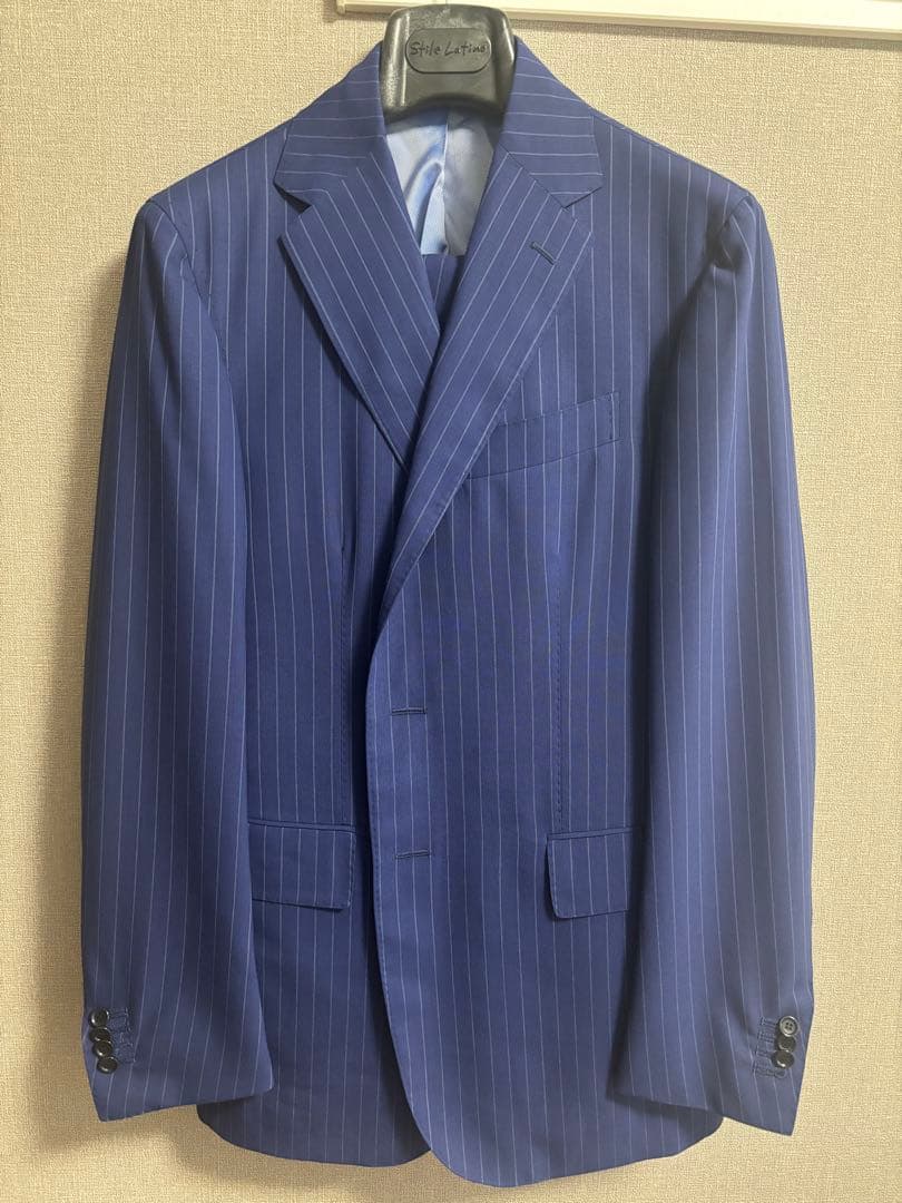 Stile Latino ネイビーブルー　ストライプスーツ 48