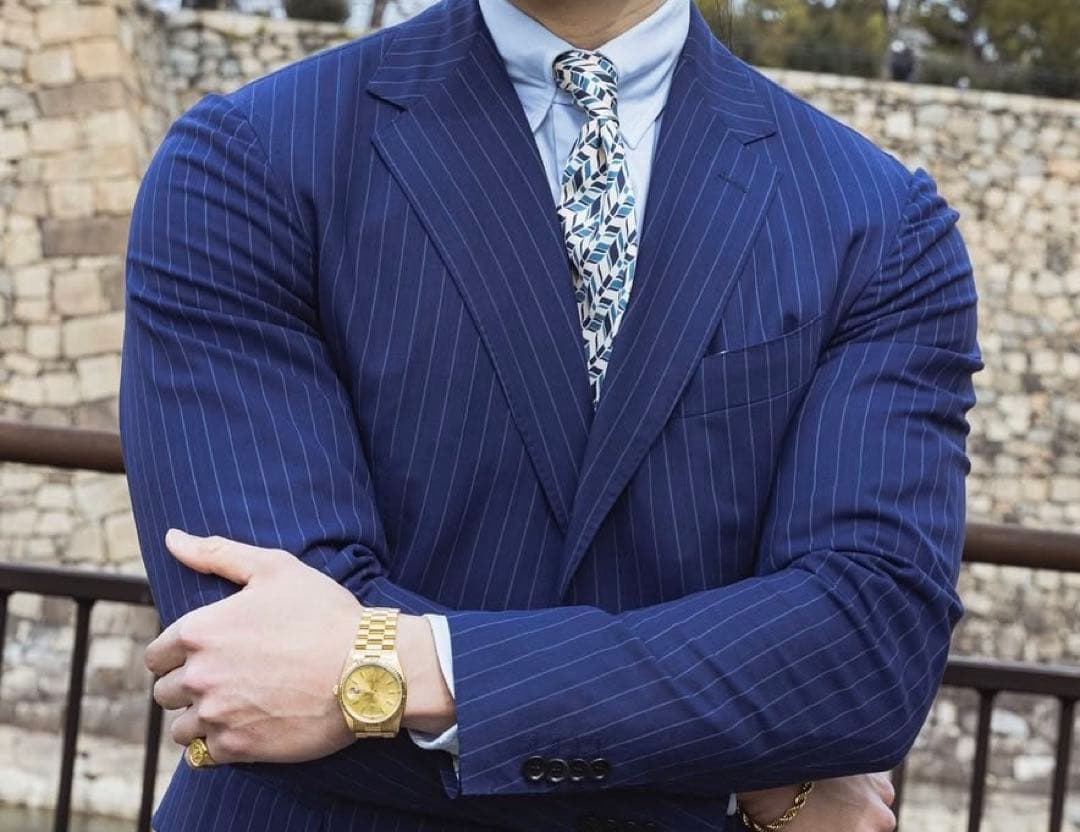 Stile Latino ネイビーブルー　ストライプスーツ 48