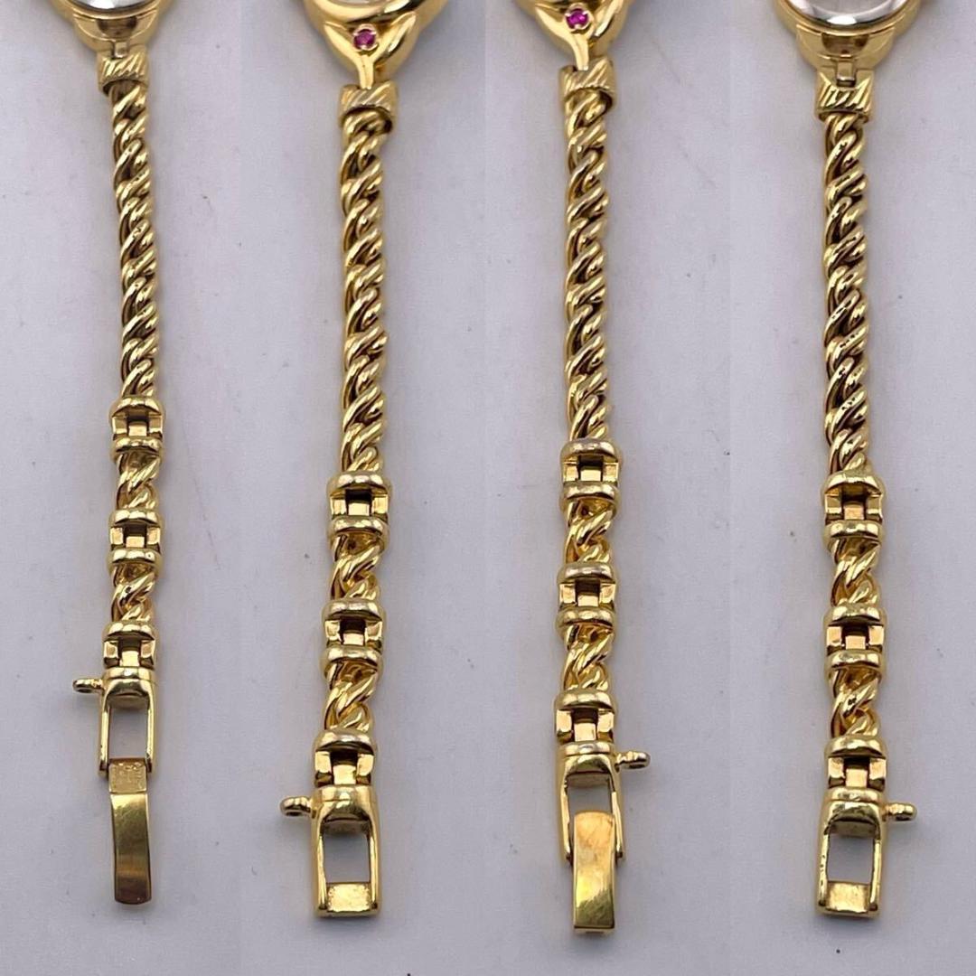 【新品電池◎/稼働】セイコー 2Pカラーストーン ルビー ゴールドウォッチ 時計