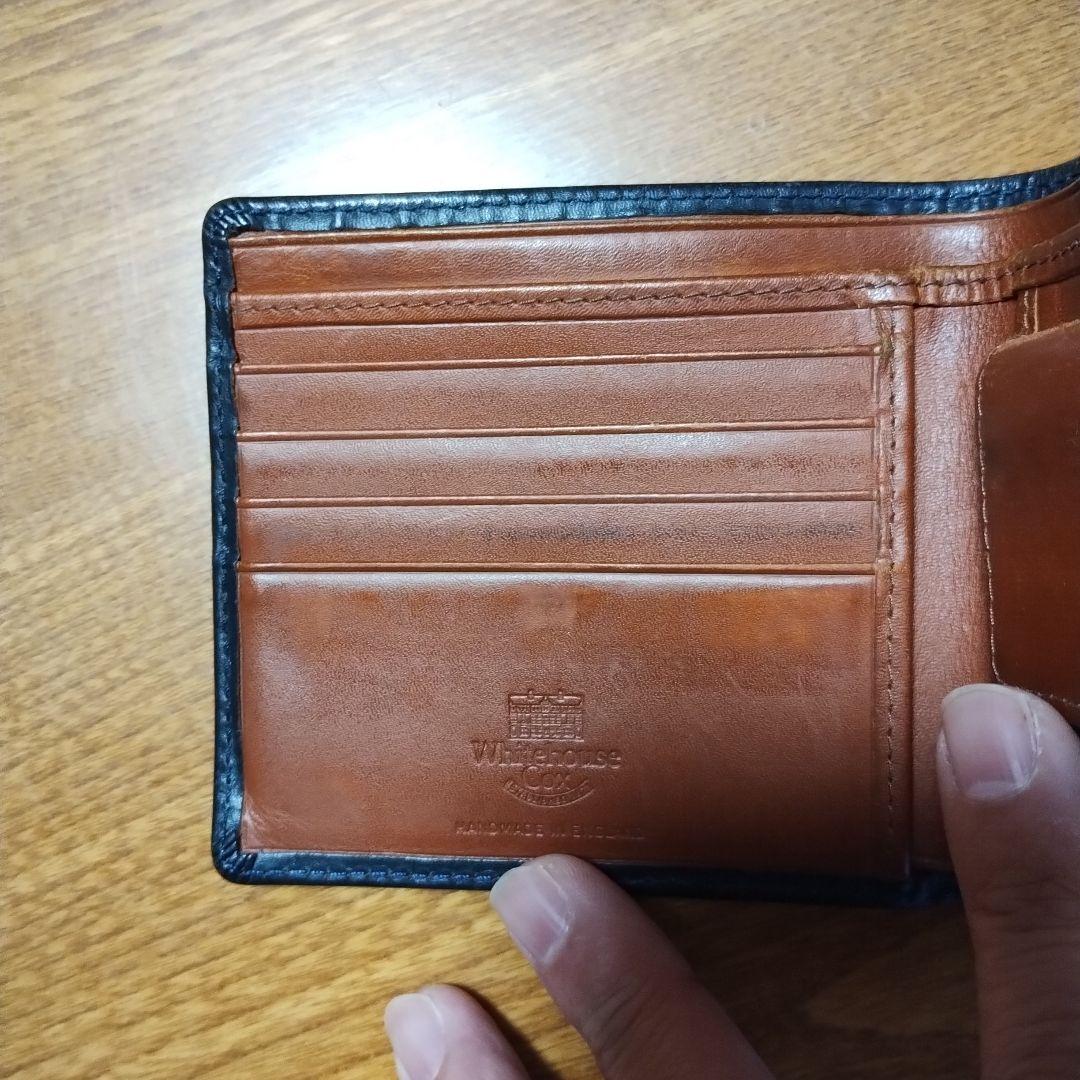 【良品】Whitehouse Cox 二つ折り財布 ホースハイド　黒